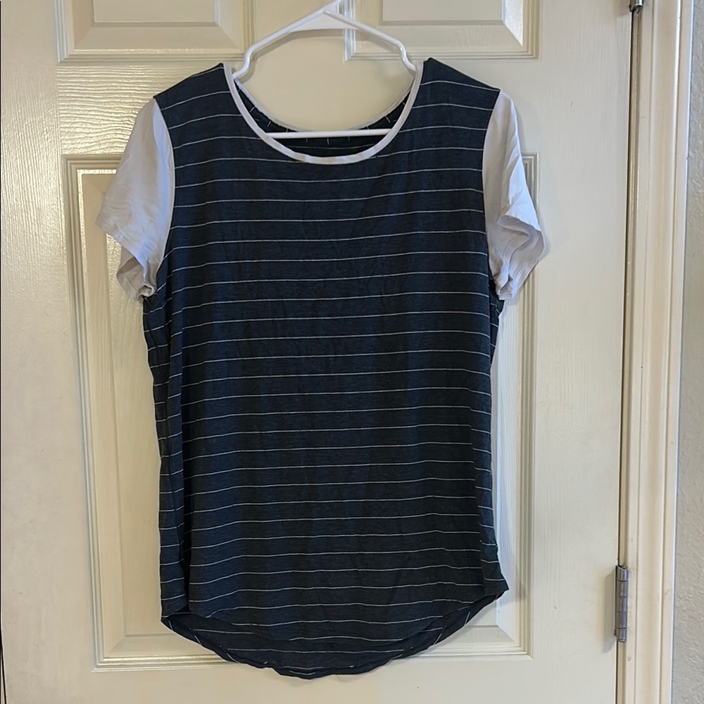 Lulu Striped Black and White love tee size 10